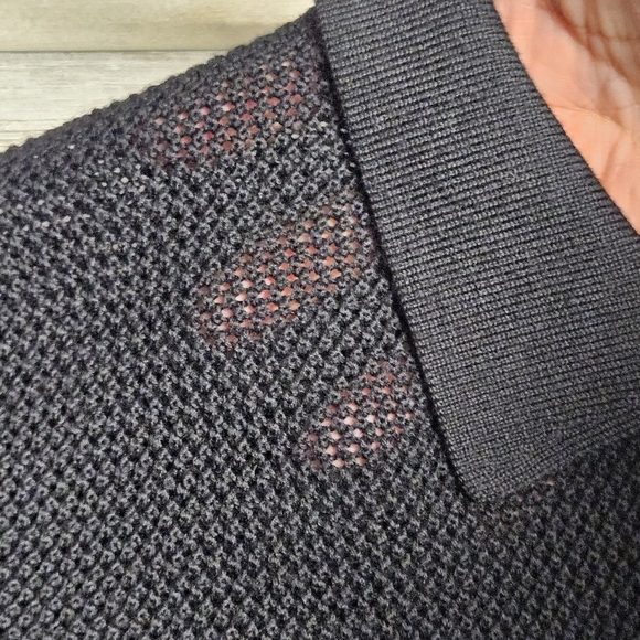 Akris Punto Open Knit Mesh Button-Down Polo Cardigan Top Short Sleeve Old Money - Picture 8 of 13